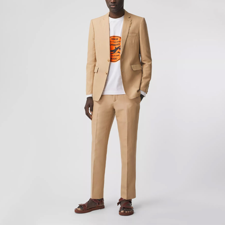 Burberry Yellow Single-Breasted Long-Sleeve Blazer Jacket. 80384841 圖 4