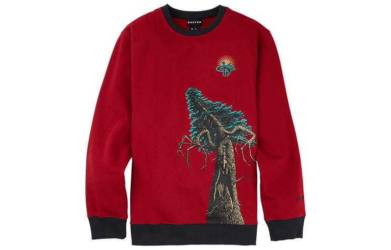 Burton 1995 Kelly Air Tree Print Pullover Sweatshirt Red 23773100600