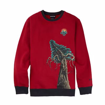 Burton 1995 Kelly Air Tree Print Pullover Sweatshirt Red 23773100600