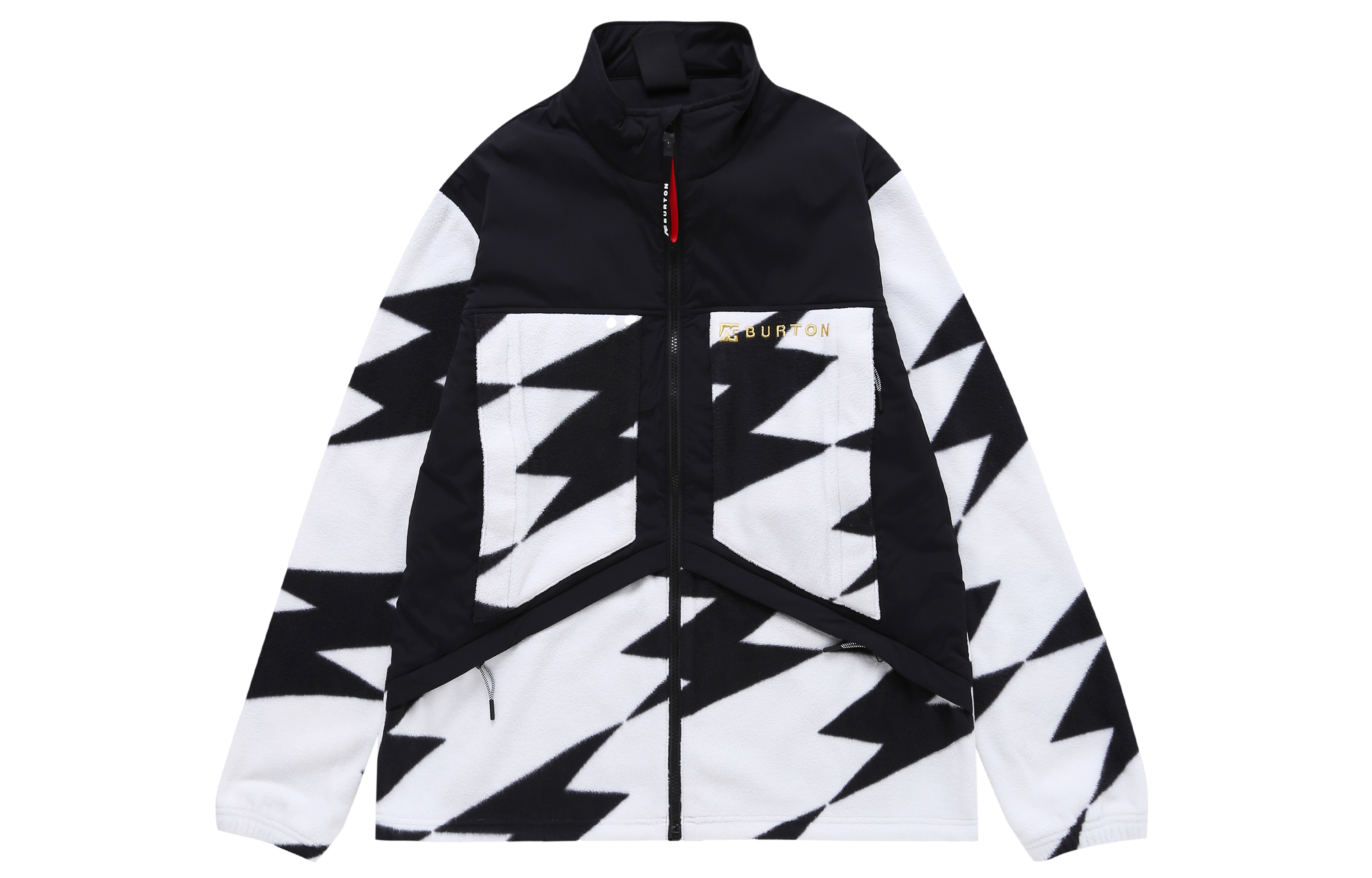 Burton AG Series Hairpin Hybrid Fleece Logo Ski Jacket Unisex Black White Floral 23546100960