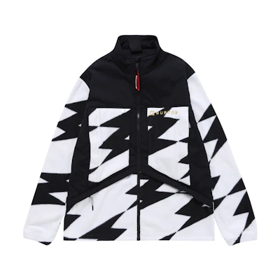 Burton AG Series Hairpin Hybrid Fleece Logo Ski Jacket Unisex Black White Floral 23546100960