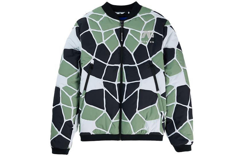 Burton AG Series Thawless Bomber Printed Loose Baseball Jacket Unisex Black Green 23872100960