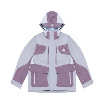 Burton AIZAWA Series Multi-Pocket Letter Print Hooded Jacket Purple Gray - 88800399103