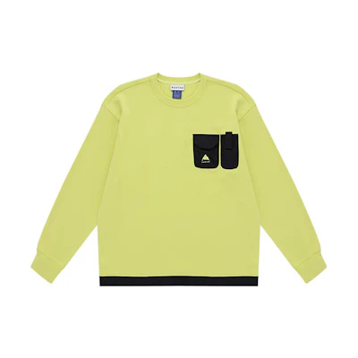Burton AIZAWA Spring/Summer Outdoor Crewneck Logo Sweatshirt Lemon Yellow Men 44400299645