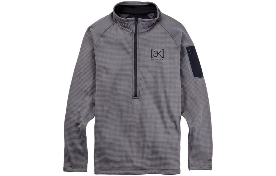 Burton AK Grid Colorblock Half-Zip Pullover Sweatshirt Grey 22013100020