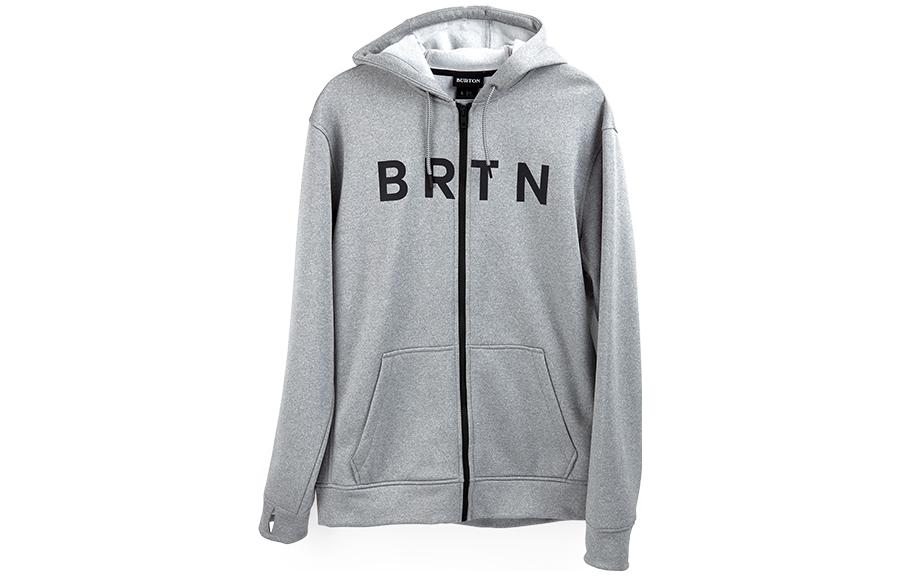 Burton AK Oak Full-Zip Fleece Hoodie Grey Casual Sweatshirt 22029101020