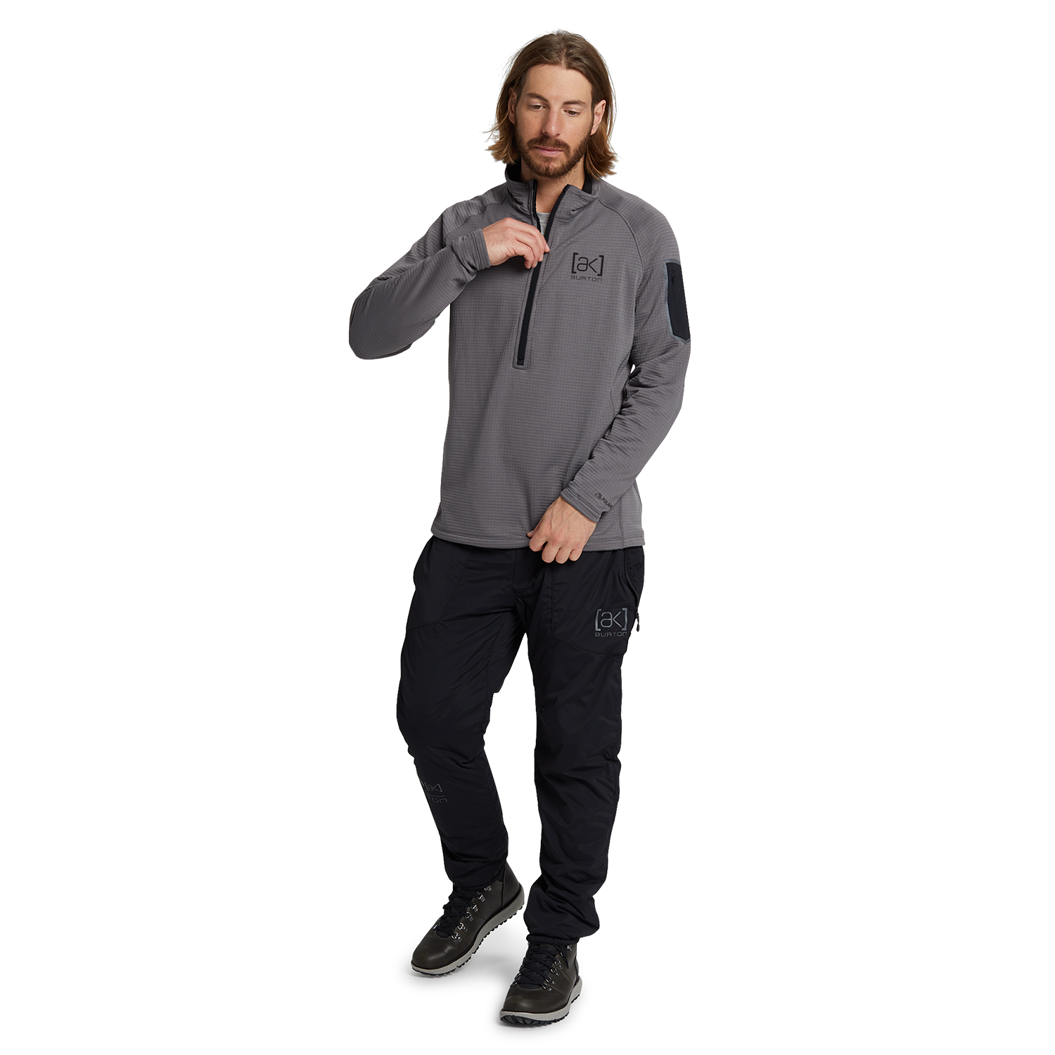 BURTON AK Series  Gray Half-Zip Fleece Warm Sports Jacket. 22013100 圖 3