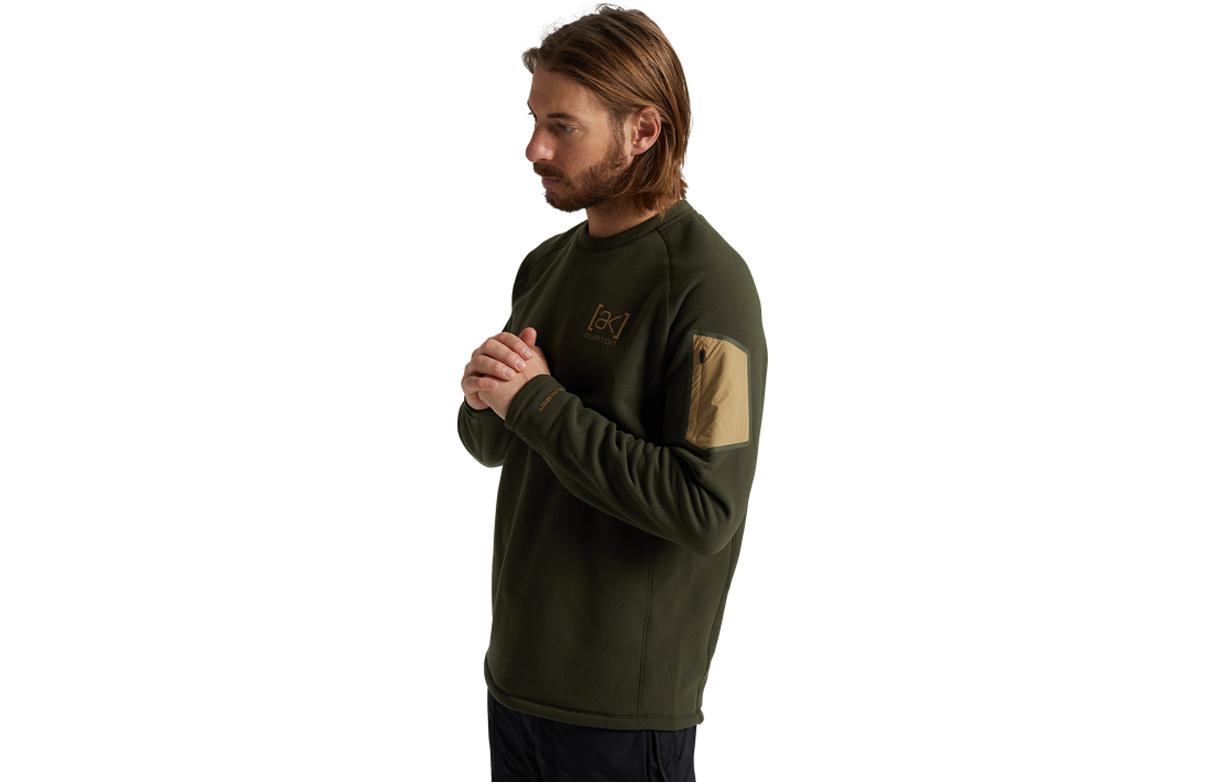 Burton AK Series Olive Green Colorblock Crewneck Sweatshirt 22012100300