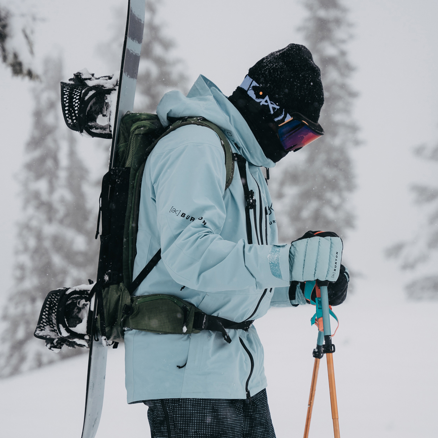 BURTON AK SWASH 2L GORE-TEX Waterproof Windproof Hooded Snowboard Jacket Light Blue 10001109406 圖 4