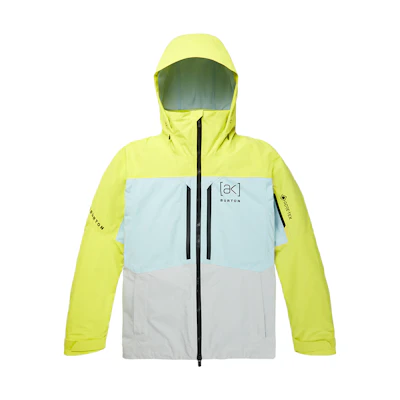 BURTON AK SWASH 2L Two-Tone Ski Jacket Yellow Hooded Snowboard Outerwear 10001109700