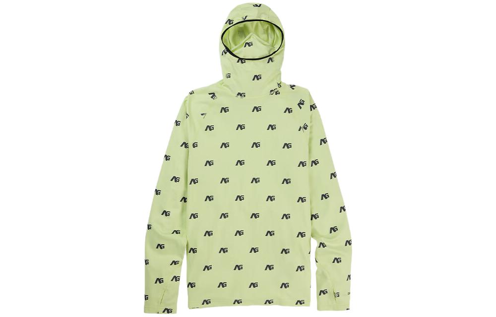 Burton Analog Farside Midweight All-Over Print Quick-Dry Hoodie Yellow Green Unisex 23549101300