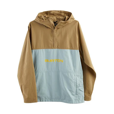 Burton Antiup Anorak Colorblock Half-Zip Hooded Jacket Brown Mens 21607100250