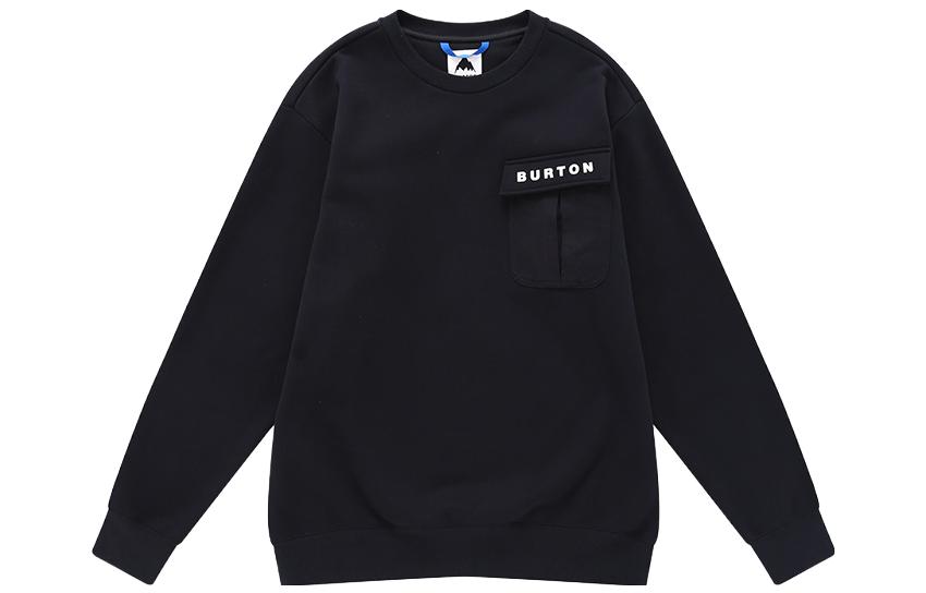 Burton Back Letter Print Crewneck Sweatshirt Unisex Black 33305999001