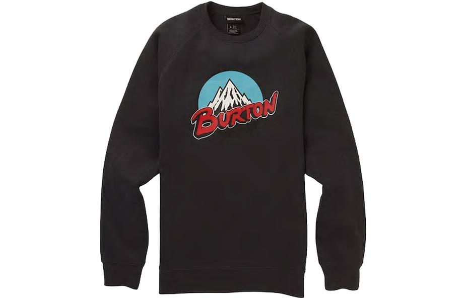 Burton Black Crewneck Fleece Sweatshirt with Logo Print 21396100020