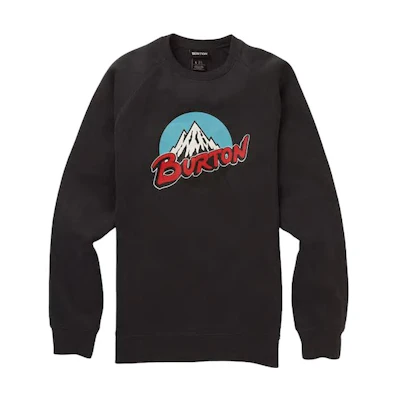 Burton Black Crewneck Fleece Sweatshirt with Logo Print 21396100020