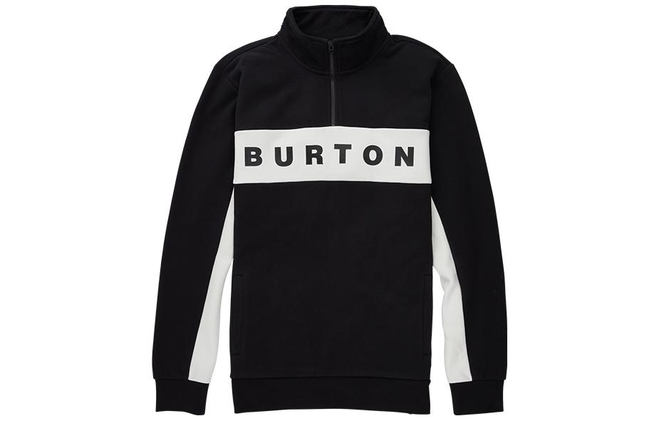 Burton Black Half-Zip Pullover Sweatshirt with Letter Print Design 21767102001