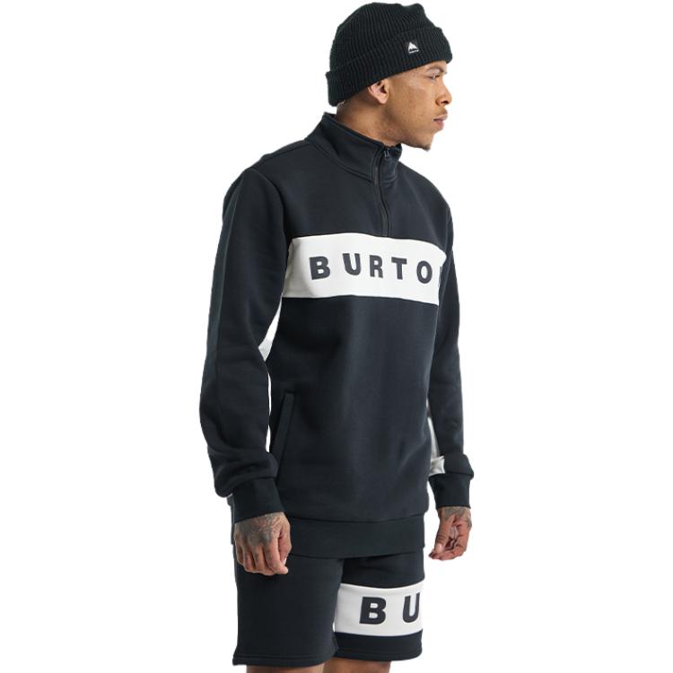 Burton Black Half-Zip Pullover Sweatshirt with Letter Print Design 21767102001 圖 5