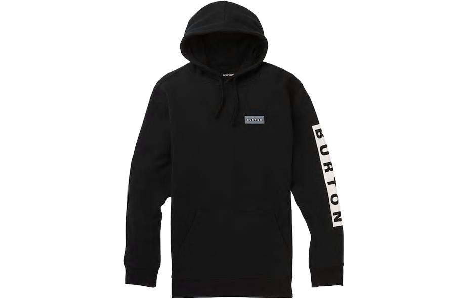 Burton Black Hoodie with Logo Print and Drawstring 19696101001