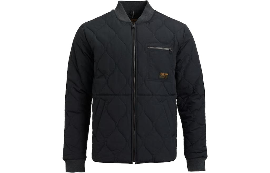 Burton Black Solid Zip Baseball Collar Casual Warm Jacket 16142105001