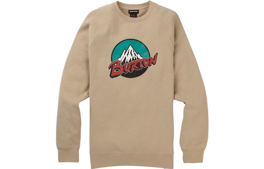 Burton Brown Crewneck Fleece Sweatshirt with Letter Print 21396100250