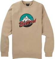 Burton Brown Crewneck Fleece Sweatshirt with Letter Print 21396100250 Burton Brown Crewneck Fleece Sweatshirt with Letter Print 21396100250