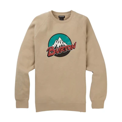 Burton Brown Crewneck Fleece Sweatshirt with Letter Print 21396100250
