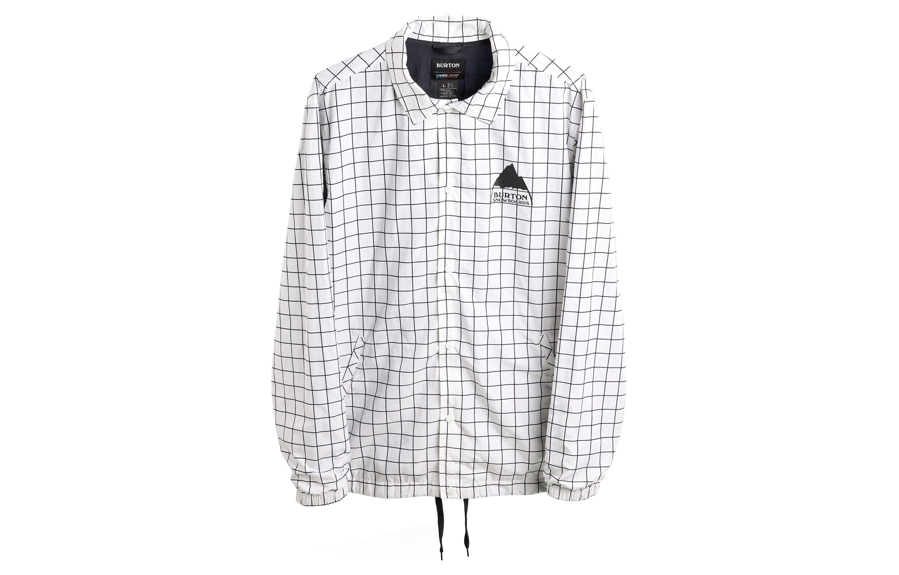 Burton Coachies Logo Water-Repellent Breathable Coach Jacket White Plaid 21600103961