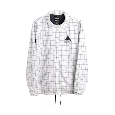 Burton Coachies Logo Water-Repellent Breathable Coach Jacket White Plaid 21600103961