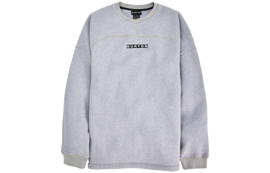 Burton Crewneck Pullover Letter Print Sweatshirt - Silver White 238331