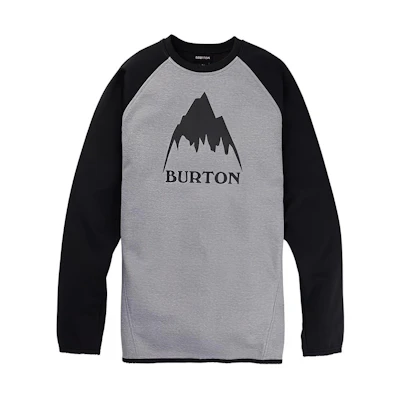 Burton Crown Retro Print Raglan Crewneck Sweatshirt for Men Black/Grey 22022100020