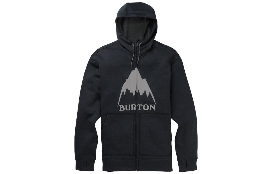 Burton Dark Gray Zip Hoodie with Logo Print 16224107001