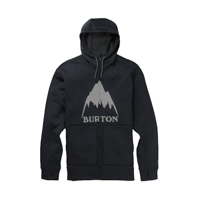 Burton Dark Gray Zip Hoodie with Logo Print 16224107001