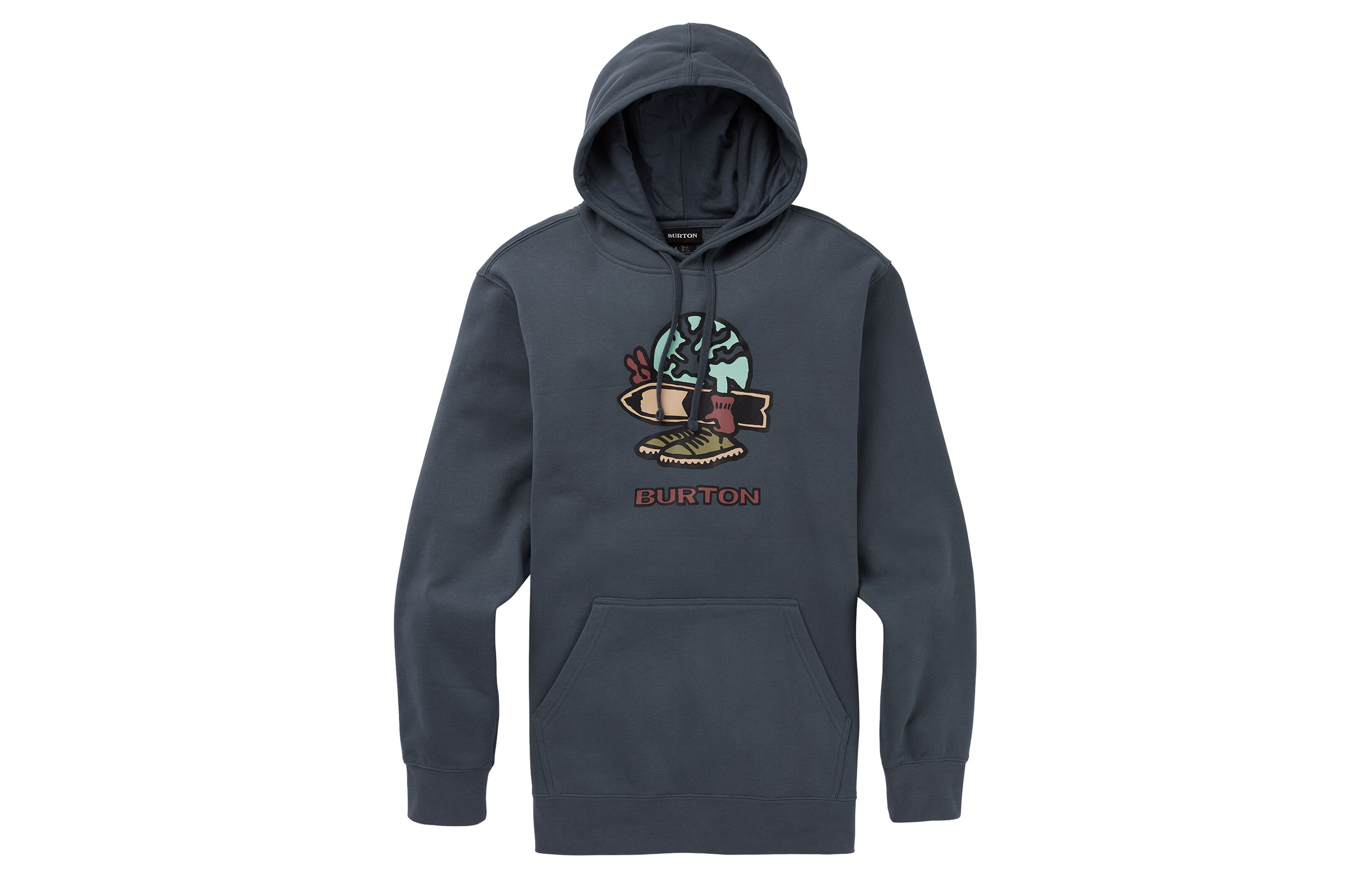 Burton Fun Logo Hoodie Grey Pullover Sweatshirt 22148100020