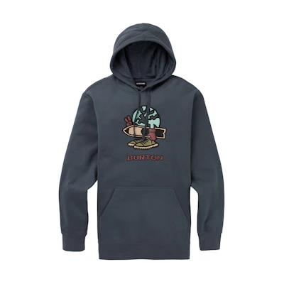 Burton Fun Logo Hoodie Grey Pullover Sweatshirt 22148100020