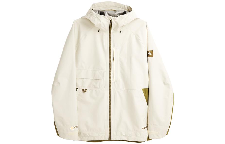 Burton GTX Solid White Zip-Up Windproof Hooded Jacket for Men 22700101300