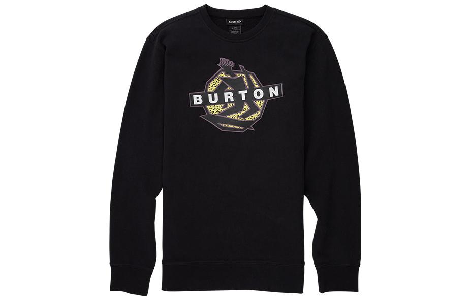Burton Grandview Logo Crewneck Fleece Sweatshirt Black 22606100001