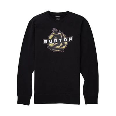 Burton Grandview Logo Crewneck Fleece Sweatshirt Black 22606100001