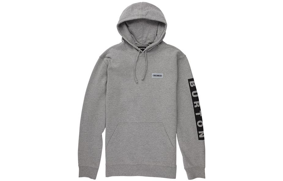 Burton Gray Fleece Hoodie with Letter Print Warm American Style 19696104020