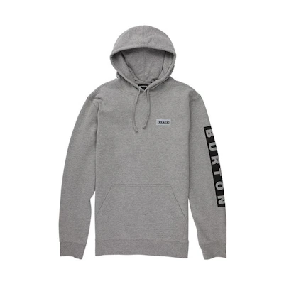 Burton Gray Fleece Hoodie with Letter Print Warm American Style 19696104020