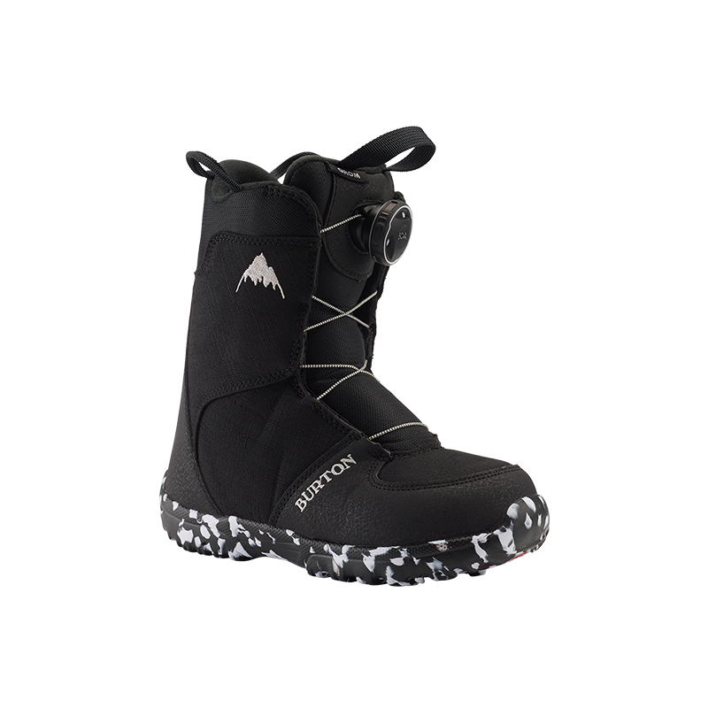 BURTON GROM BOA Kids Snowboard Boots Black Lightweight Easy Wear & Moisture-Wicking 15089102001