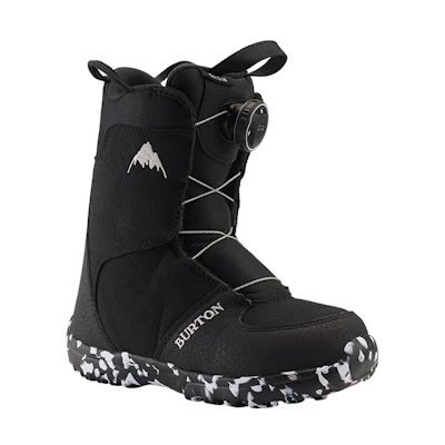 BURTON GROM BOA Kids Snowboard Boots Black Lightweight Easy Wear & Moisture-Wicking 15089102001