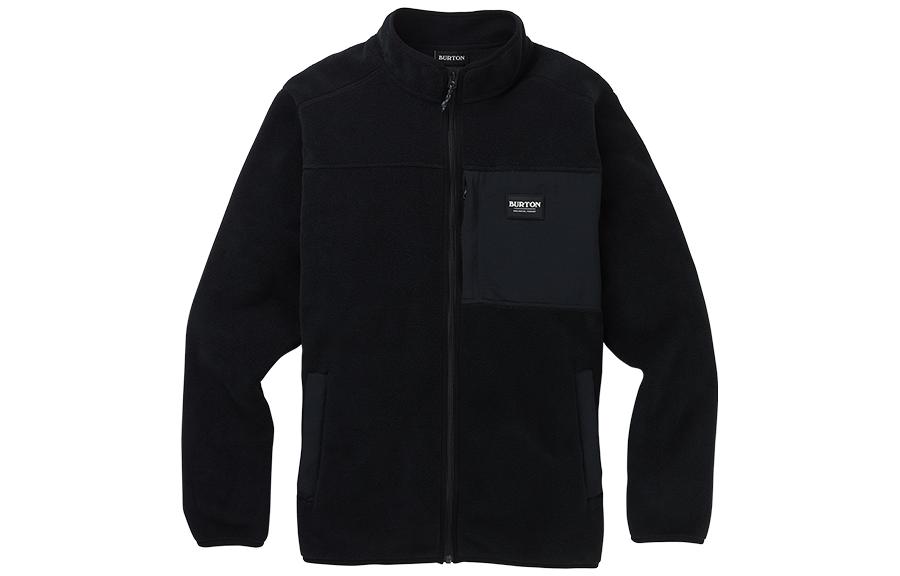 Burton Hearth Fleece Black Zip-Up Jacket - Breathable, Warm & Relaxed Fit 20829101001