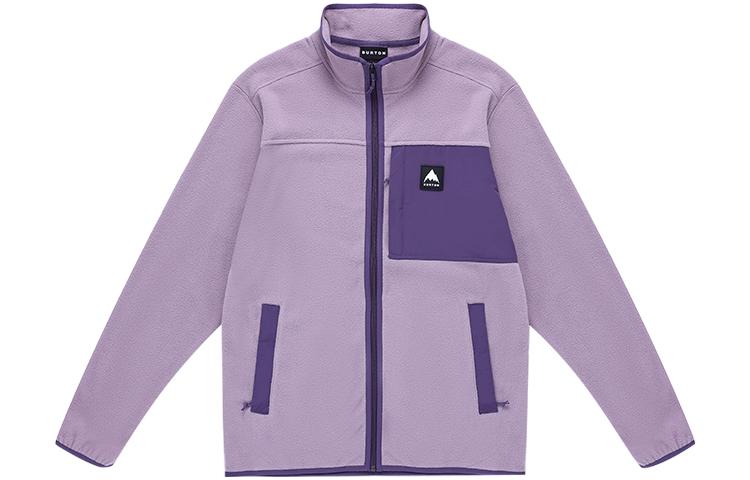 Burton HEARTH Purple Colorblock Fleece Zip Jacket with Chest Pocket 20829105501