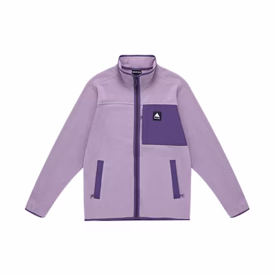 Burton HEARTH Purple Colorblock Fleece Zip Jacket with Chest Pocket 20829105501
