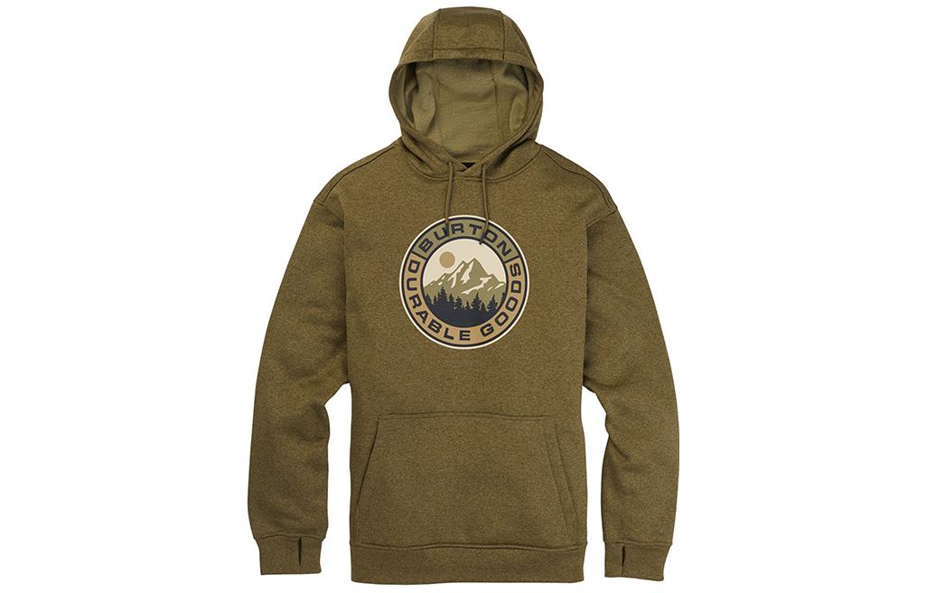 Burton Letter Logo Printed Hoodie in Deep Green 16223111300