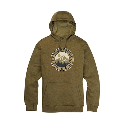 Burton Letter Logo Printed Hoodie in Deep Green 16223111300