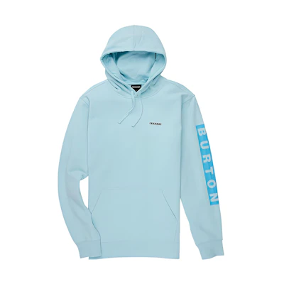 Burton Letter Print Fleece Hoodie Blue 19696104400