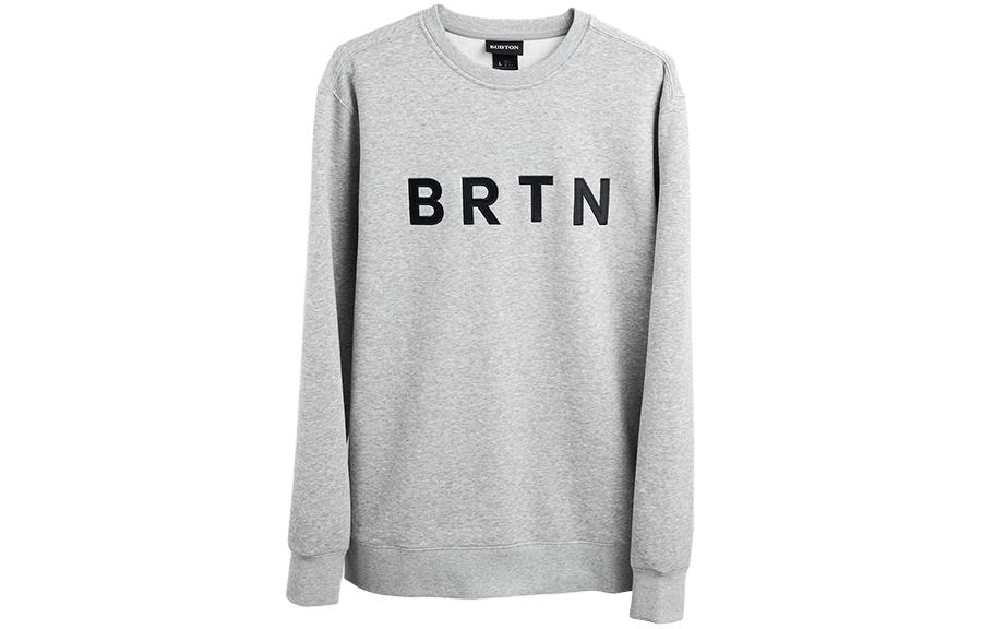Burton Letter Print Pullover Sweatshirt Unisex Gray 13717109020
