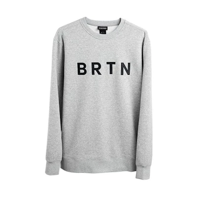 Burton Letter Print Pullover Sweatshirt Unisex Gray 13717109020