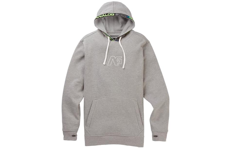 Burton Letter Print Unisex Hoodie Gray 20577101020